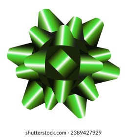 3.ª cinta de arco de estrella verde. Vector aislado. Se puede usar para la decoración navideña y el borde.