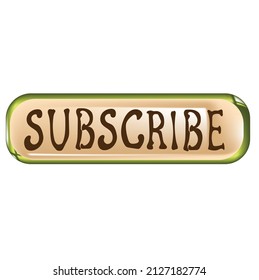 3D GREEN SUBSCrIBE BUTTON VECTOR ILLUSTRATION CLASIC STYLE SUBS