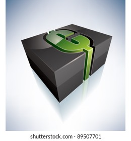 3D green symbol: american cent