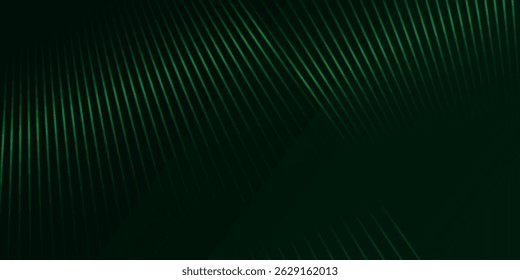 El fondo abstracto tecno verde 3D se superpone en el espacio oscuro con líneas brillantes en la decoración de la forma. Moderno.