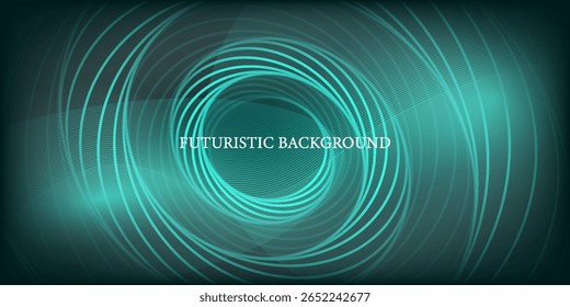 3D green techno abstract background overlap layer on dark space with glowing waves shape effect decoration. Modern graphic design element lines style concept for banner, flyer, card, or brochure cover