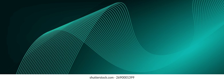 Capa abstracta del traslape del fondo del techno verde 3D en el espacio oscuro con la decoración brillante del efecto de la forma de las ondas. Concepto moderno del estilo de las líneas del elemento del Diseño gráfico para el Anuncio, el volante, la tarjeta, o la cubierta del folleto