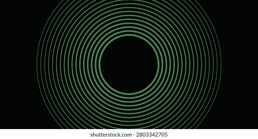 3D green techno abstract background overlap layer on dark space with glowing circle lines decoration. Modern graphic design element future style concept for banner, flyer, card, or brochure cover