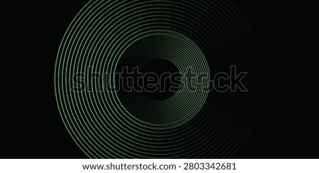3D green techno abstract background overlap layer on dark space with glowing circle lines decoration. Modern graphic design element future style concept for banner, flyer, card, or brochure cover