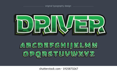 3D Green Techno Sports Gaming Futuristic Artistic Font Typography