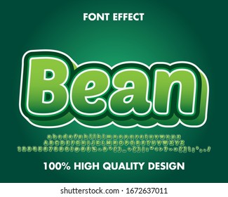 3d Green text effect and font effect with shadow. full set alphabet, sign, number and symbol. for kid, shirt, sticker, title and headline. vector illustration