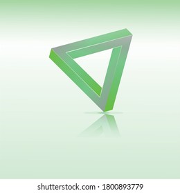 3D Green Triangle Vector,sign and background