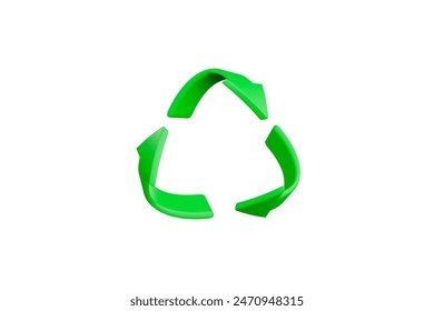 3D Green Universal Recycling Symbol