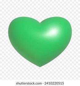 3.ᵉʳ icono del corazón del vector verde aislado en fondo transparente