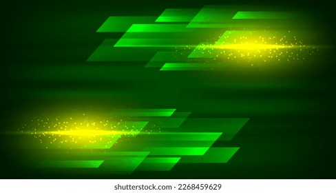 3D green yellow techno abstract background overlap layer on dark space with high speed effect concept decoration. Graphic design element dynamic motion style for banner flyer, card, or brochure cover