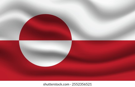 3d greenland Flag waving banner background