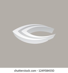 3D grey abstract logo