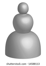 3d grey pawn