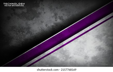 Capa de superposición de fondo abstracto de tecnología 3D púrpura gris en el espacio oscuro con la decoración de efecto de textura gruesa. Elemento de diseño gráfico concepto de estilo futuro para tarjeta de volante, portada de folleto o página de inicio