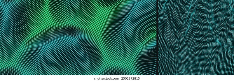 3D grid of a lattice structure . Scientific or technological background with convex shapes. Vibrant trendy texture, with blending colors. Vector illustration for advertising, marketing or presentation