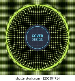 3D Gitteroberfläche mit Teilchen. Futuristische Technologie-Stil. Abstrakter Hintergrund. Vektorgrafik für Marketing, Werbung und Präsentation.