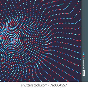3D grid surface with particles. Futuristic technology style. Abstract background. Vector illustration for marketing, advertising and presentation.