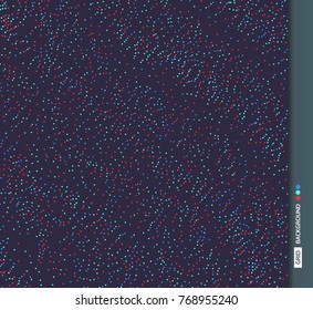 3D grid surface with particles. Futuristic technology style. Abstract background. Vector illustration for marketing, advertising and presentation.