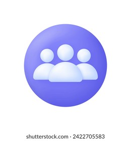 3D Group of business people icon. Leadership concept. Social network, connect, link, community, team, group, business concept. Trendy and modern vector in 3d style