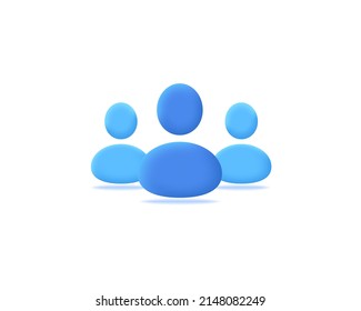 3d grupo realista diseño de ilustración vectorial de iconos. Organización, comunidad, grupo de personas ilustraciones de vectores