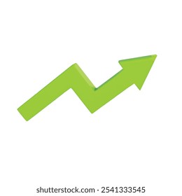 3d growing arrow chart icon