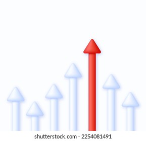 3D Growing bar graph illustration. Making goals and goal achievement, growth business success. Investment and financial growth concept. Modern vector in 3d style.