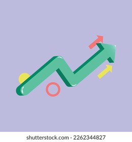 3d growth business graph steps chart, arrow icon sign or symbol