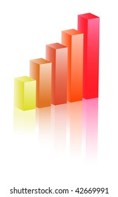 3D growth diagram - Vector illustration.