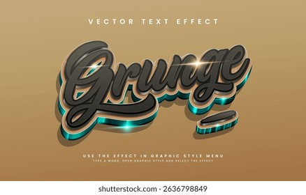 3d Grunge Brown Editable Vector Text Effect. Suitable for Old Vintage Theme.