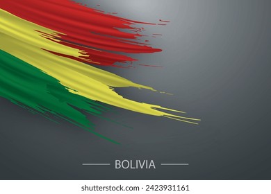 3d grunge brush stroke flag of Bolivia, Template poster design