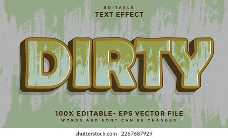 3d Grunge Dirty Editable Text Effect Design Template, Effect Saved In Graphic Style