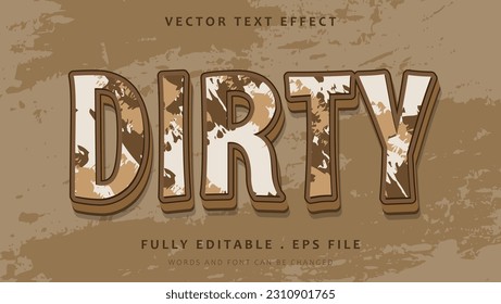 3d Grunge Dirty Editable Text Effect Design Vorlage. Im Grafikstil gespeicherte Wirkung