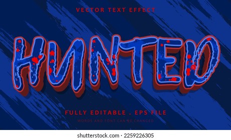 3d Grunge Hunted Editable Text Effect Design Template. Effect Saved In Graphic Style