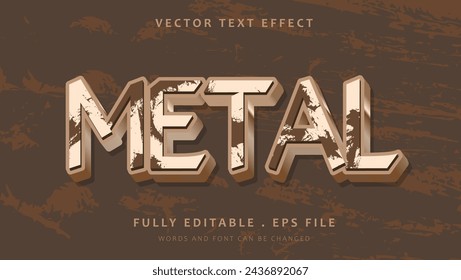 3d Grunge Metal Editable Text Effect Design Template. Effect Saved In Graphic Style