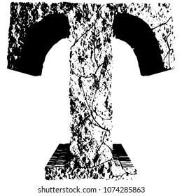 3D grunge stone letters.