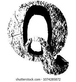 3D grunge stone letters.