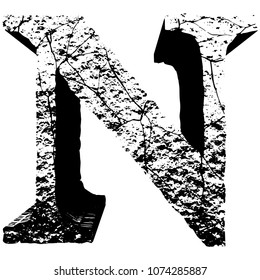 3D grunge stone letters.