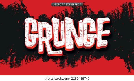 3D grunge text effect on watercolor background