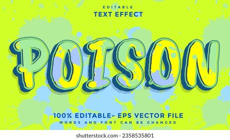 3d Grunge Texture Word Posion Editable Text Effect Design, Effect Saved In Graphic Style