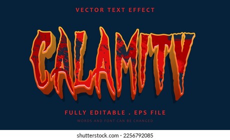 3d Plantilla de diseño de efectos de texto editable de calamidad de palabras en tonos de grises. Efecto guardado en estilo gráfico