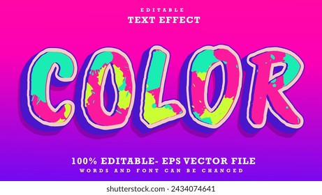 3d Grunge Word Color Editable Text Effect Design Template, Effect Saved In Graphic Style