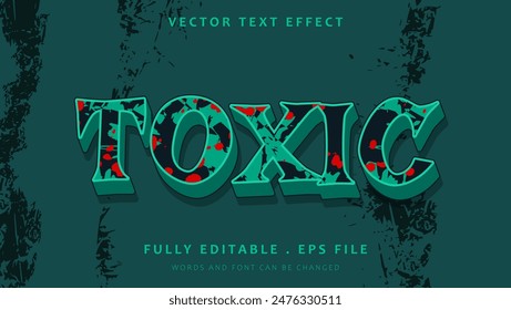 3d Grunge Word Toxic Plantilla de diseño de efectos de texto editable . Efecto Guardado En Estilo Gráfico
