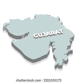 3d El mapa de Gujarat es un estado de India