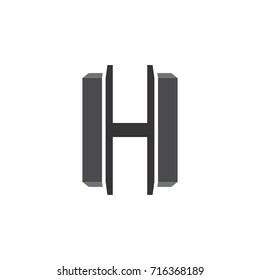 3D H letter logo design vector