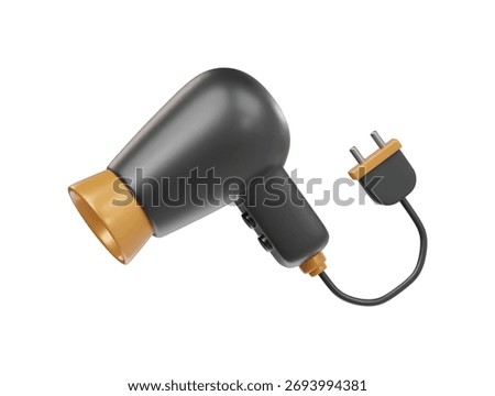 3d hair dryer icon render illustration
