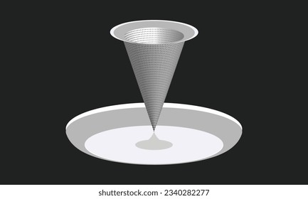 3D-Halbkreis-Hintergrund, schwarz-weißer Grunge-Vektorgrafik