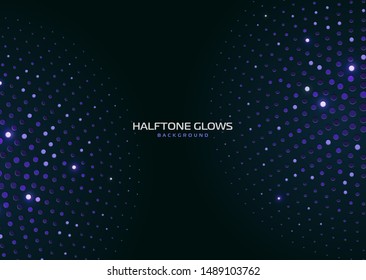 3d Halftone disco glowing glitter ball background cover template