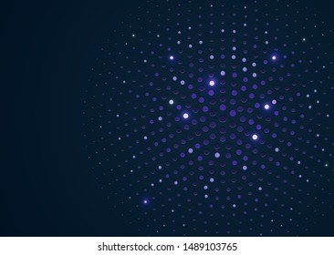 3d Halftone disco glowing glitter ball background cover template