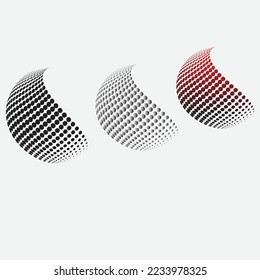 3D halftone effect logo illustration