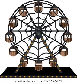 3d halloween ferris wheel front view